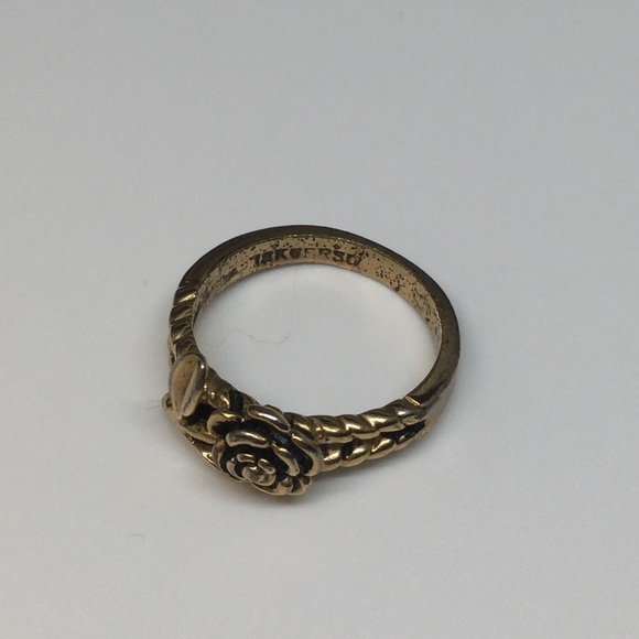 18k gold plated rose ring size 5 - Picture 6 of 9